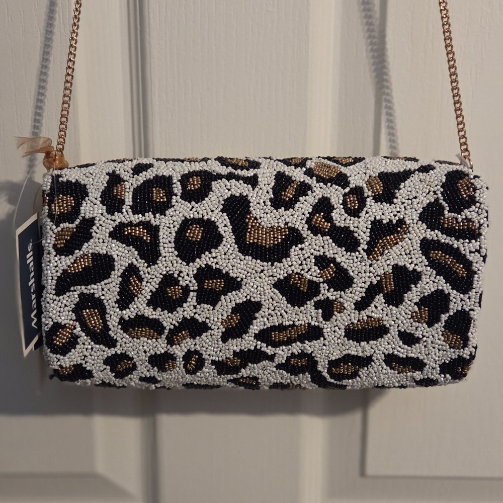VIRAL Bee and Leopard/Cheetah PRINT Beaded Crossbody/Clutch/Purse Bag - NWT!! - Picture 5 of 8